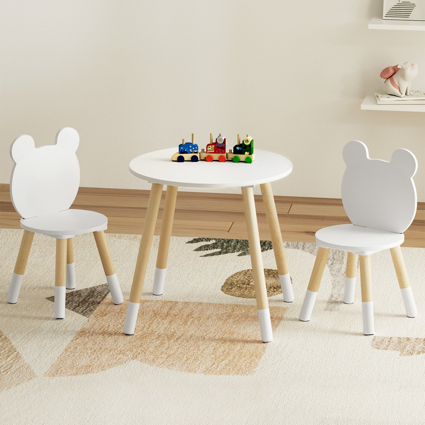 3 Piece Kids Table and Chairs Set Activity Playing Study Children Desk - Baby & Kids > Kid’s Furniture