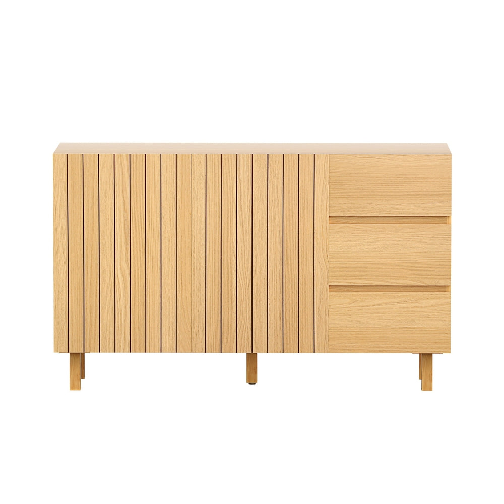 130cm Artiss Buffet Sideboard Cupboard Cabinet Pantry Storage Drawer Pine - Furniture > Dining > Buffets & Sideboards