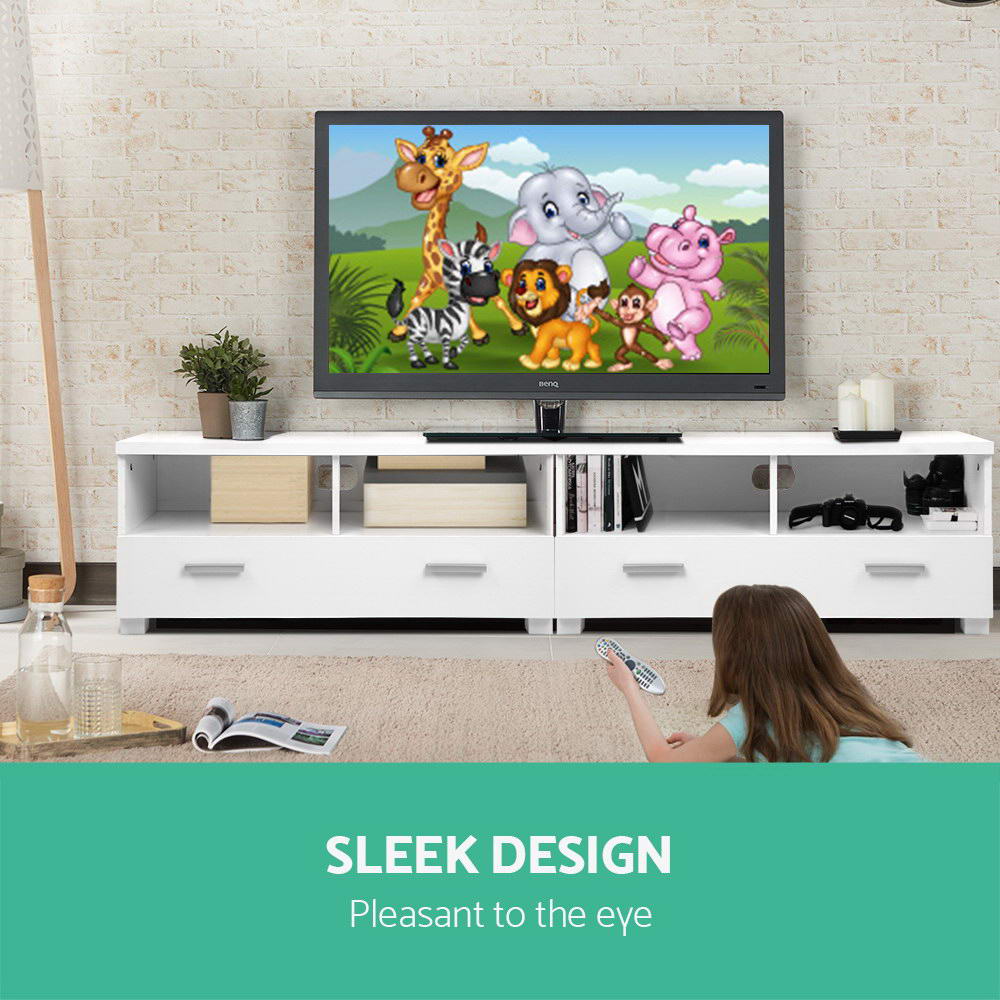 Artiss TV Cabinet Entertainment Unit 180cm White Eddie - Furniture > Living Room > TV Units