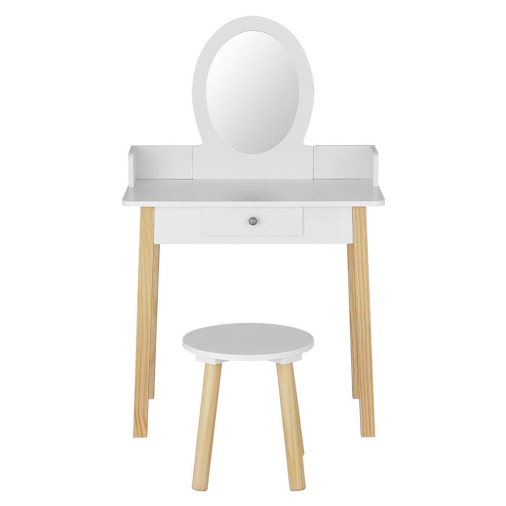 Keezi Kids Dressing Table Chair Set Wooden Leg Vanity Makeup Drawer Mirror Baby & Kids > Kid’s Furniture > Kid’s