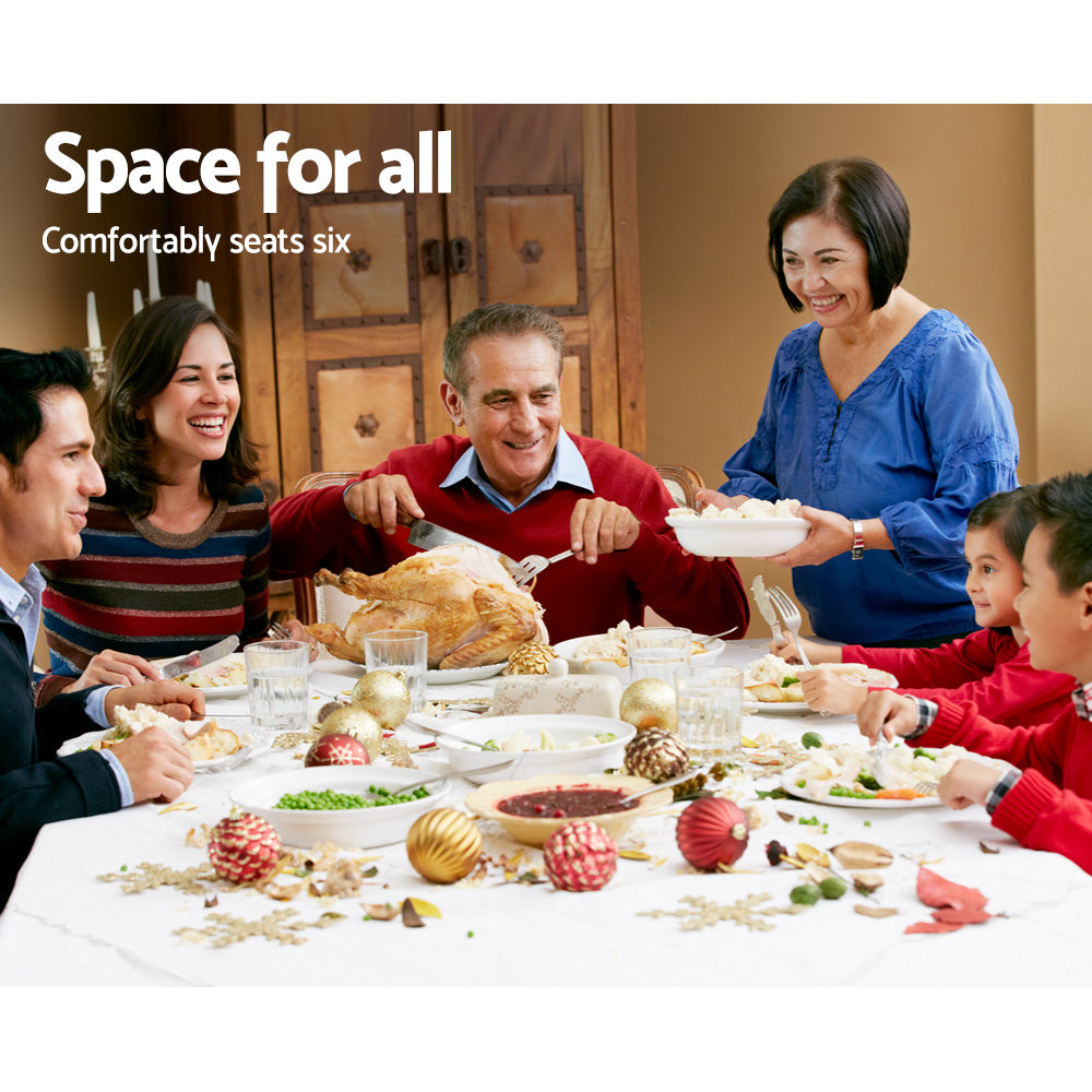 Artiss Dining Table Rectangular Extendable White Furniture > Dining > Dining Tables