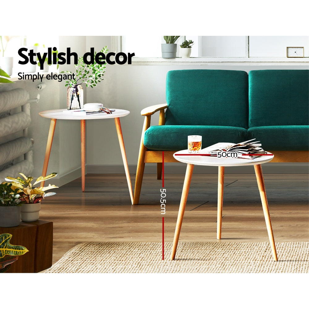 Artiss Coffee Table Round 50CM Callix Furniture > Living Room > Coffee Tables