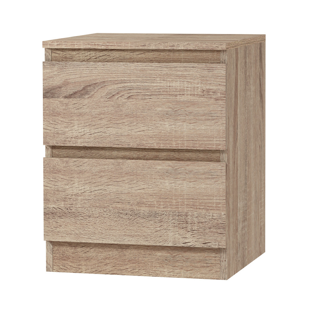 Artiss Bedside Table 2 Drawers PEPE Oak Furniture > Bedroom
