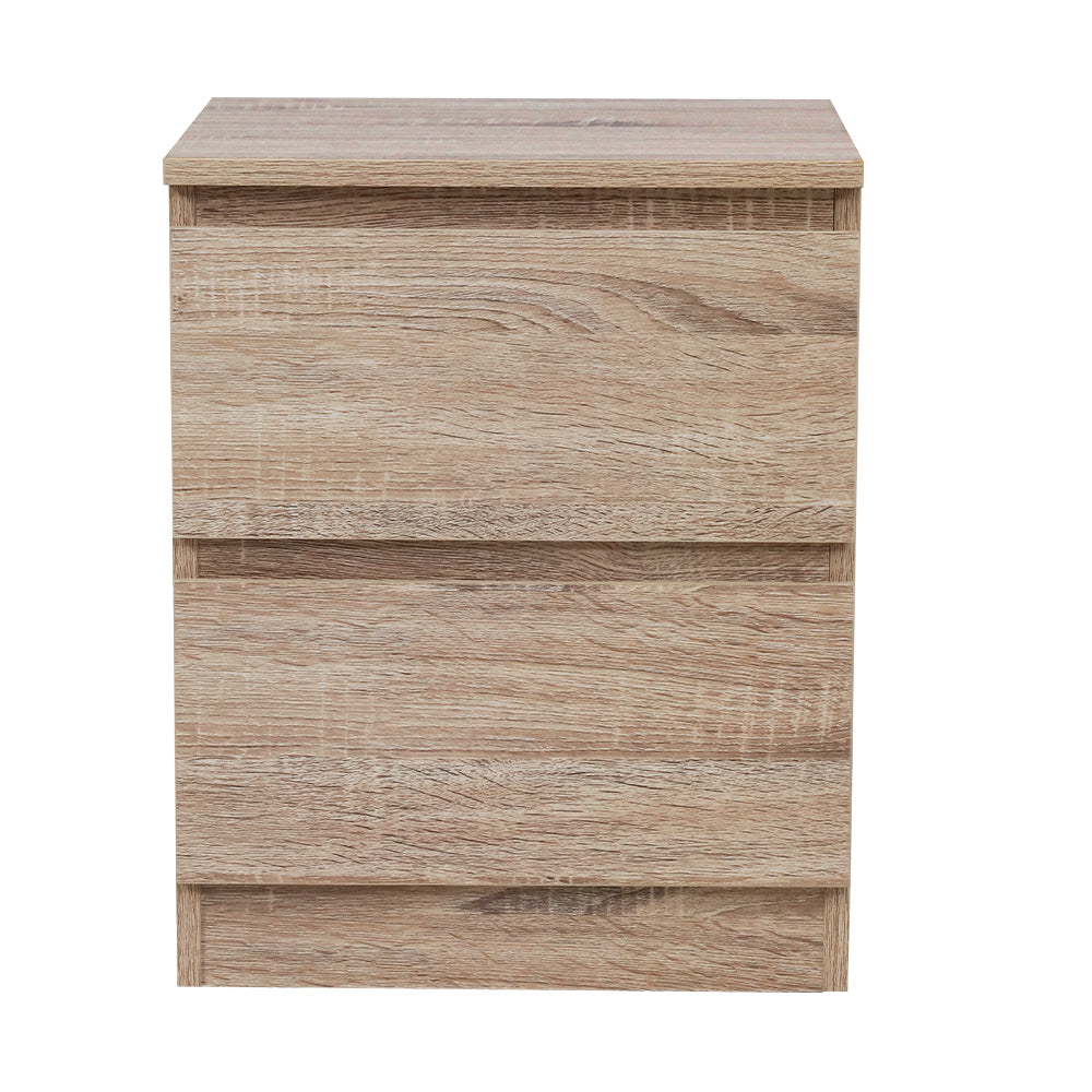 Artiss Bedside Table 2 Drawers PEPE Oak Furniture > Bedroom