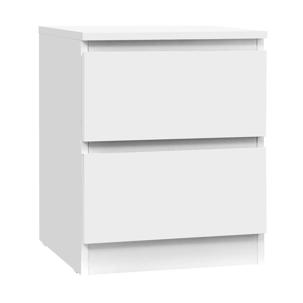 Artiss Bedside Table 2 Drawers PEPE White Furniture > Bedroom