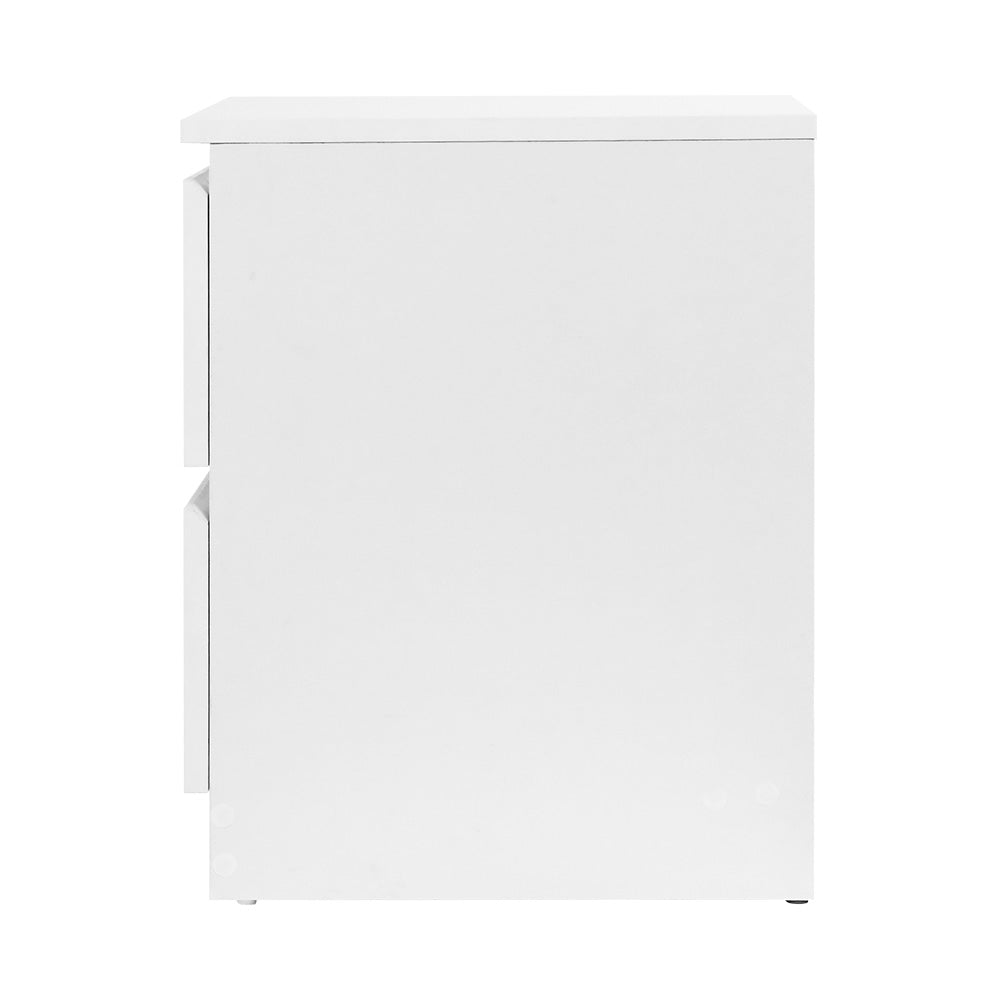 Artiss Bedside Table 2 Drawers PEPE White Furniture > Bedroom