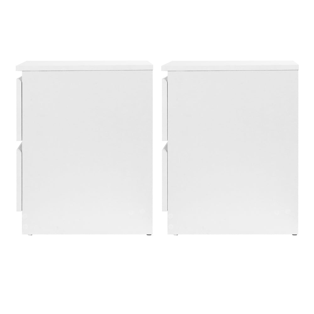 Artiss 2x Bedside Table 2 Drawers PEPE White Furniture > Bedroom > Bedside Tables