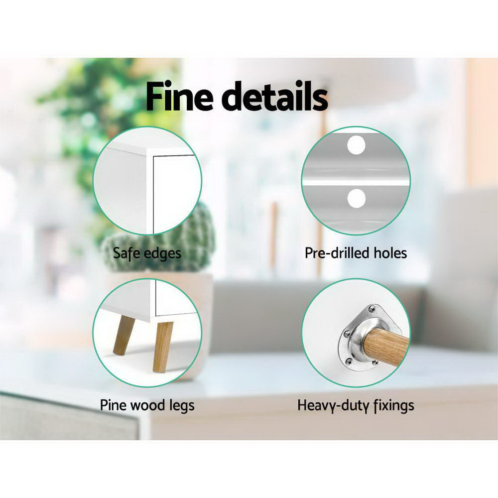 Artiss TV Cabinet Entertainment Unit 120cm White Larin Furniture > Living Room > TV Units