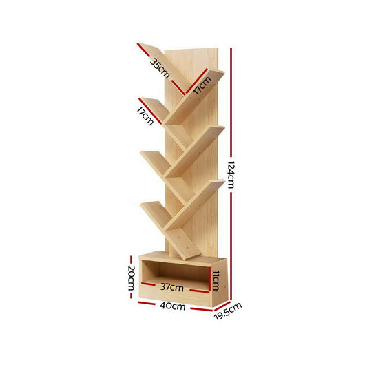 Artiss Tree Bookshelf 7 Tiers ECHO Oak Furniture > Office