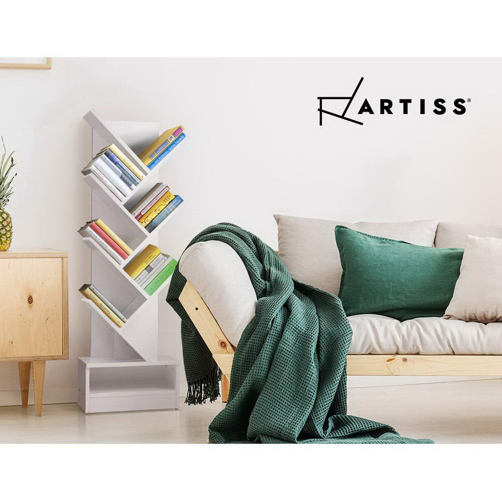 Artiss Tree Bookshelf 7 Tiers ECHO White Furniture > Office