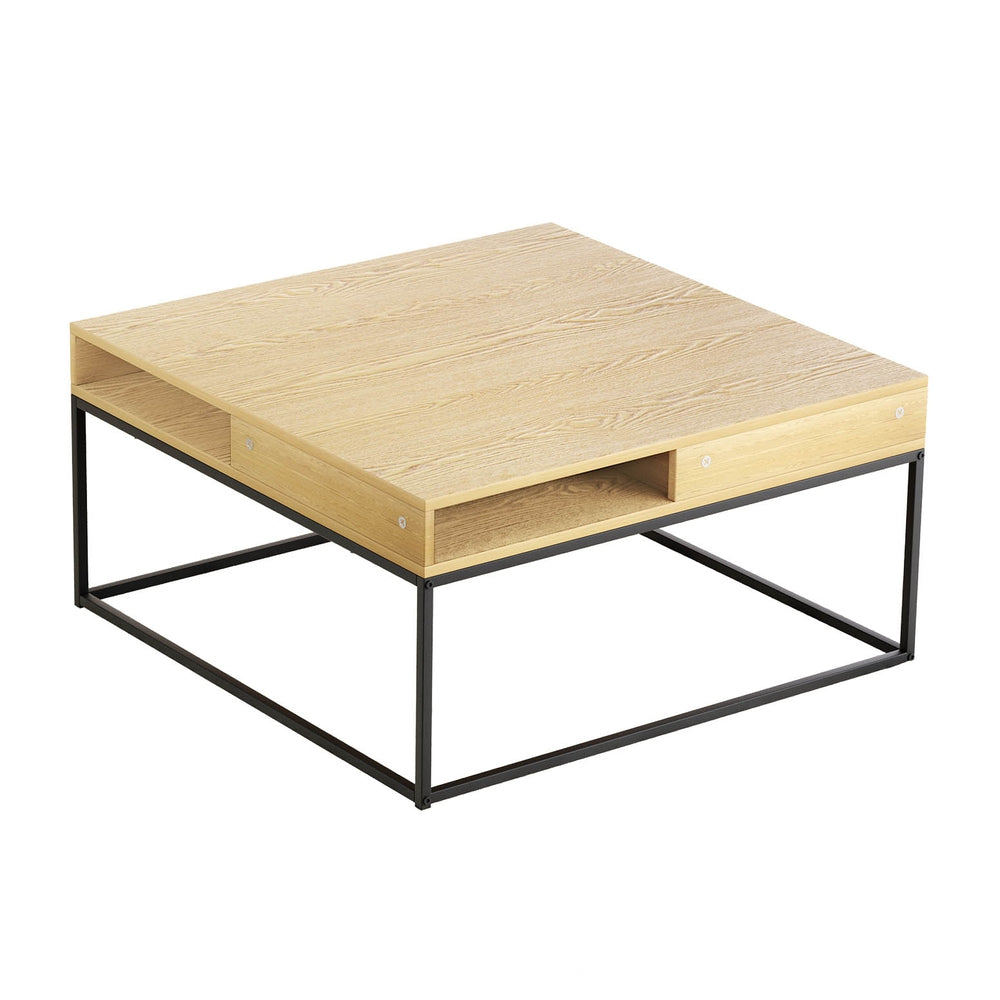 Artiss Coffee Table Storage Shelf Metal Frame - Furniture > Outdoor > Outdoor Chairs
