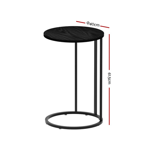 Artiss Coffee Table Side Table Round Black Martha Furniture > Living Room