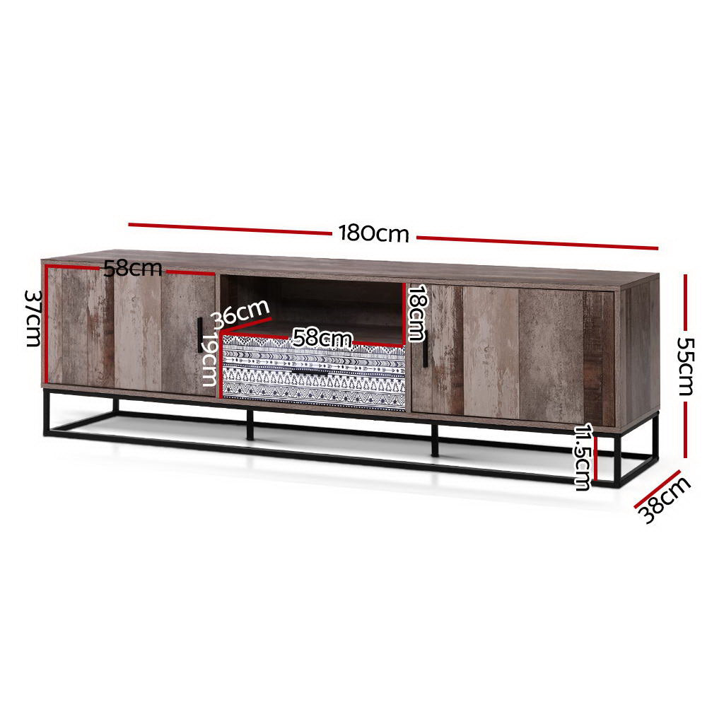 Artiss TV Cabinet Entertainment Unit 180cm Industrial Furniture > Living Room > TV Units