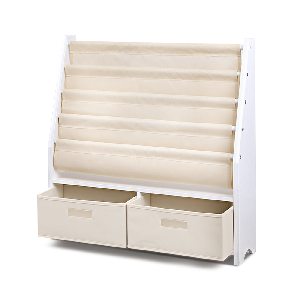 Keezi 4 Tiers Kids Bookshelf Magazine Rack Children Bookcase Organiser Drawer - Baby & Kids > Kid’s Furniture