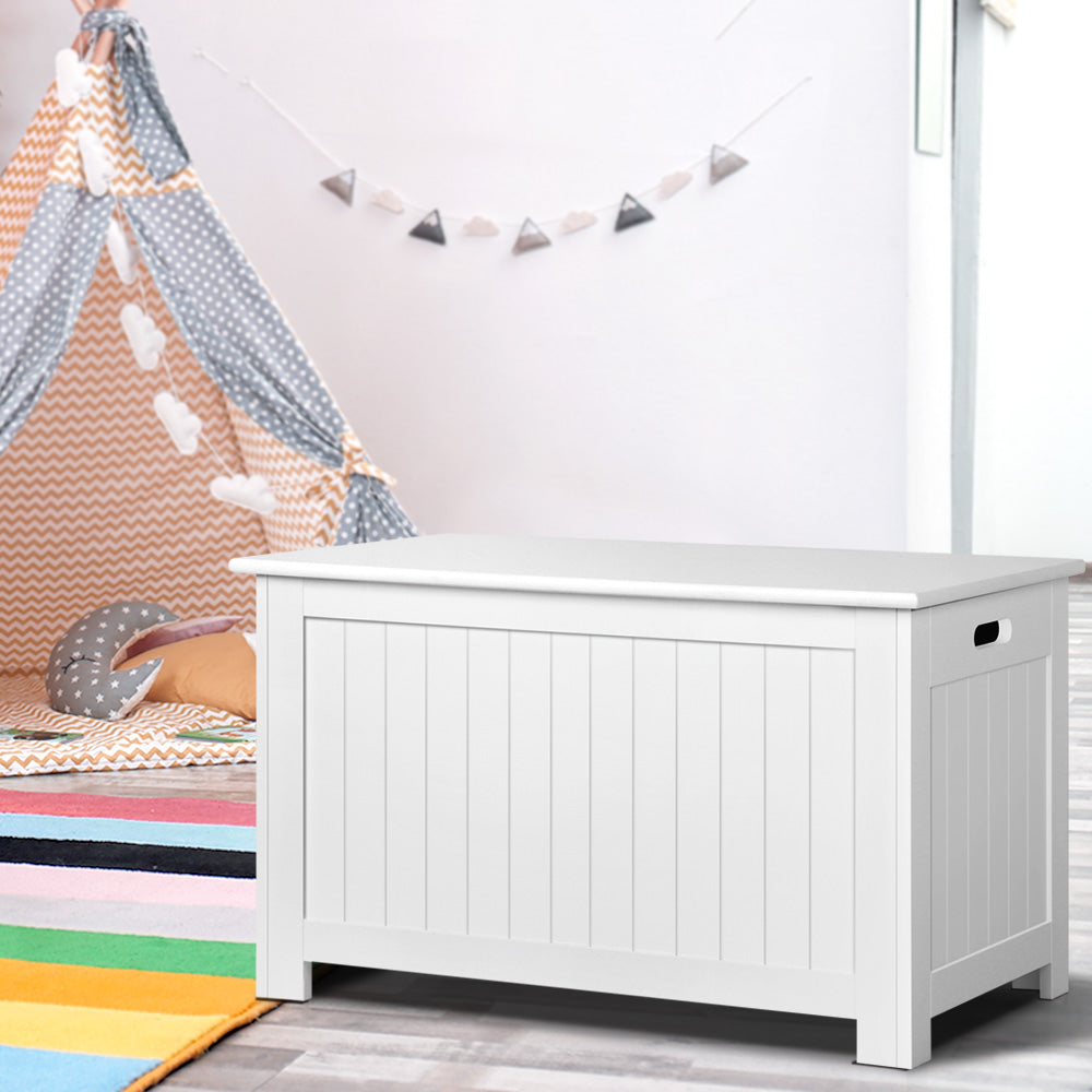 Keezi Kids Toy Box Chest Storage Blanket Children Clothes Room Organiser White Baby & Kids > Kid’s Furniture