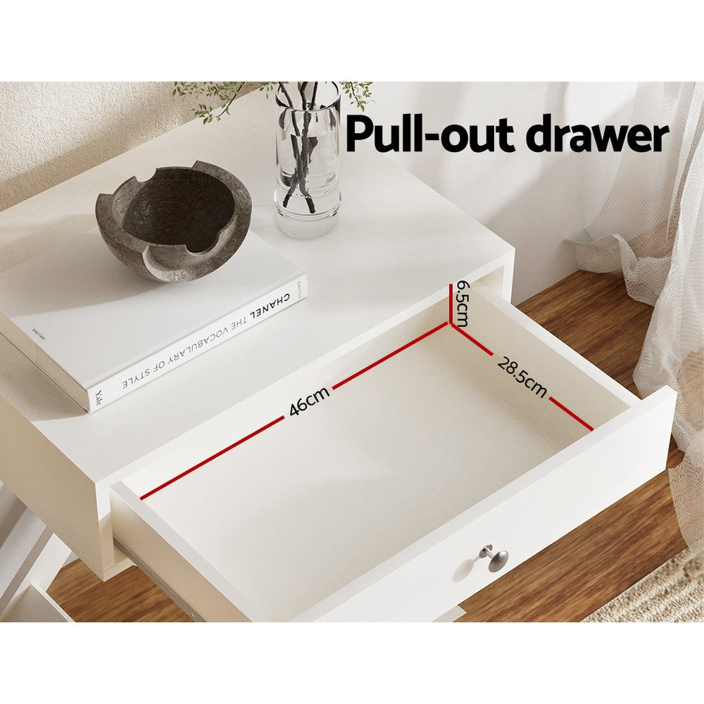 Artiss Bedside Table Drawers Side Table Storage Cabinet Nightstand White QARA - Furniture > Bedroom > Bedside Tables