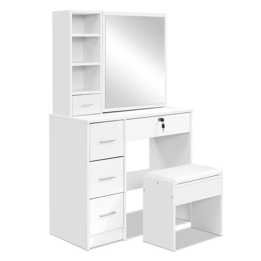 Artiss Dressing Table Stool Set Sliding Mirror White Diane Furniture > Bedroom > Dressing Vanity & Dressing Tables