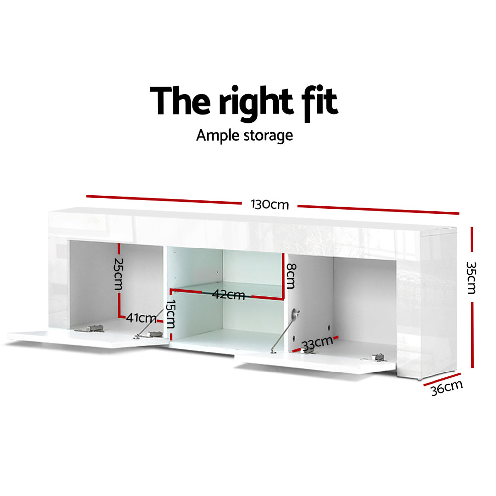 Artiss Entertainment Unit TV Cabinet 130cm White Ivan - Furniture > Living Room > TV Units