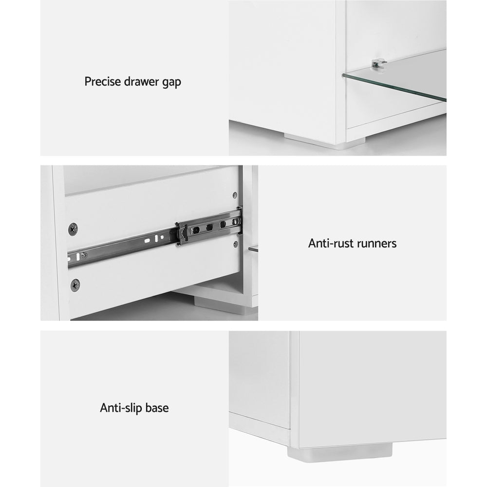 Artiss TV Cabinet Entertainment Unit 180cm Wood White James - Furniture > Living Room > TV Units