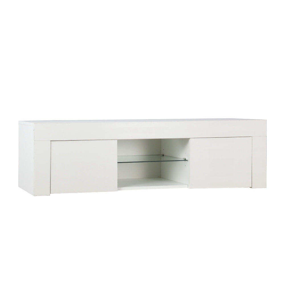 Artiss Entertainment Unit TV Cabinet LED 130cm White Angus Furniture > Living Room > TV Units