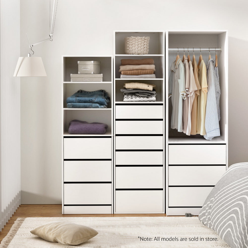 Artiss Wardrobe Clothes Closet Storage Organizer White - Home & Garden > Storage > Clothing & Wardrobe Storage