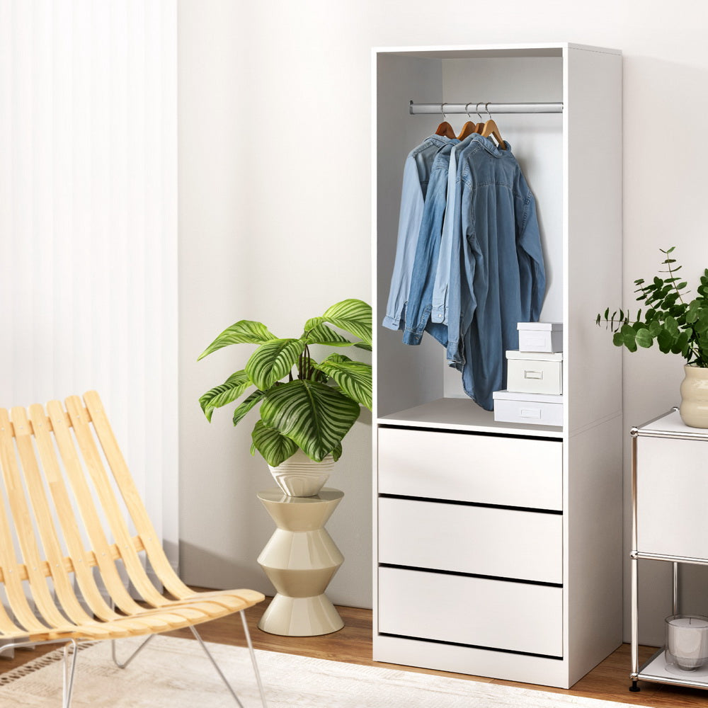 Artiss Wardrobe Clothes Closet Storage Organizer White - Home & Garden > Storage > Clothing & Wardrobe Storage