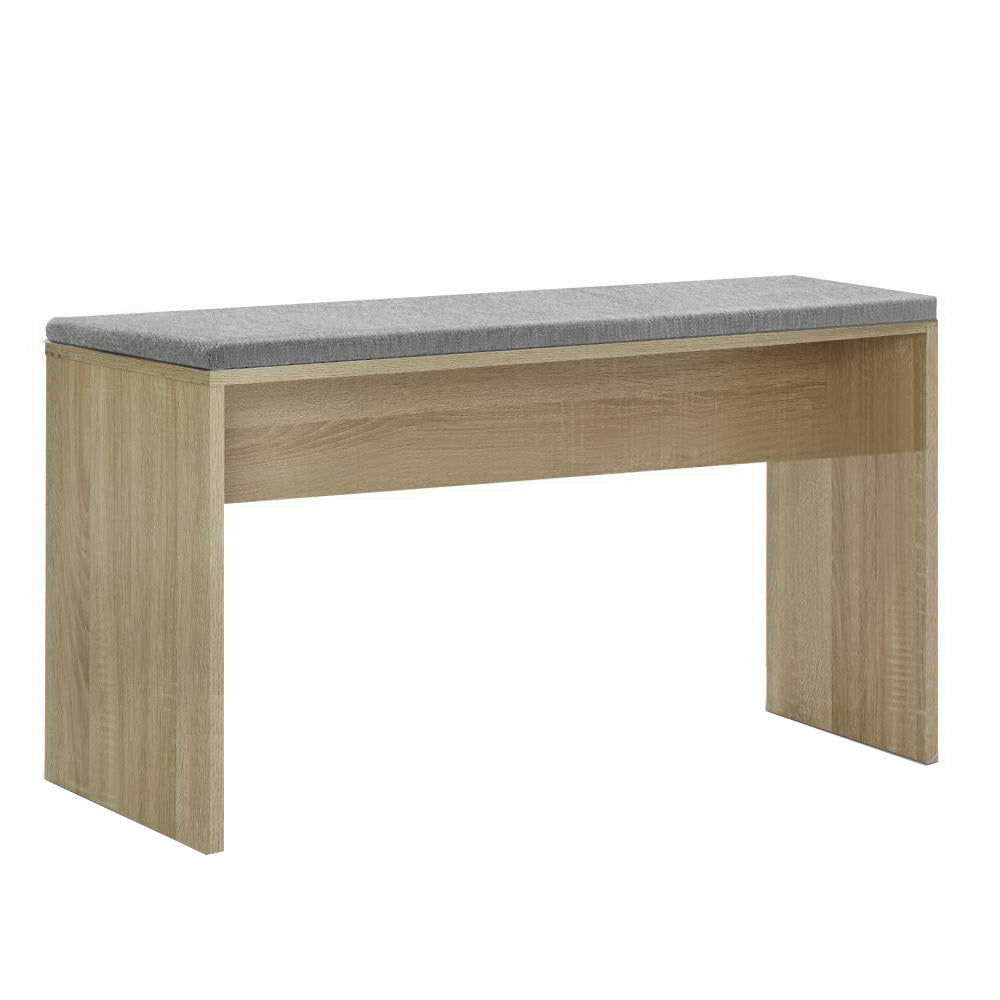 Artiss Dining Bench Upholstery Seat Wooden Chair Oak 90cm Furniture > Dining