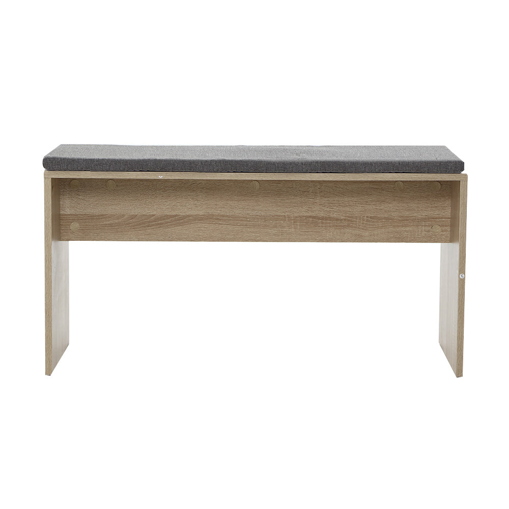 Artiss Dining Bench Upholstery Seat Wooden Chair Oak 90cm Furniture > Dining