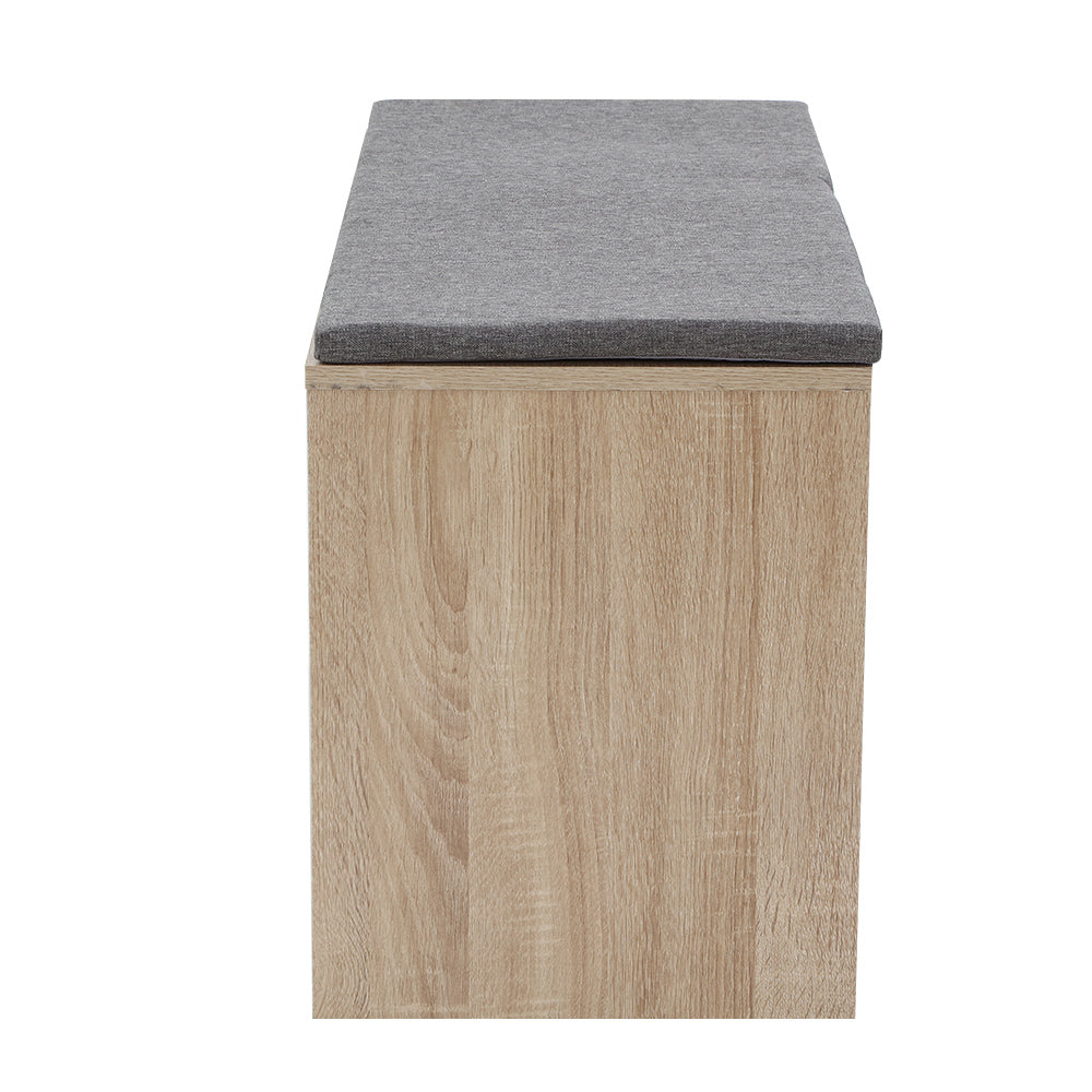 Artiss Dining Bench Upholstery Seat Wooden Chair Oak 90cm Furniture > Dining