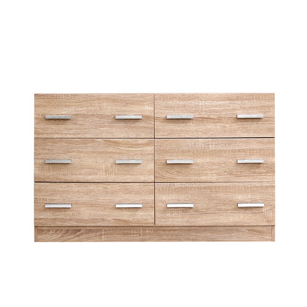 Artiss 6 Chest of Drawers - VEDA Pine - Furniture > Bedroom > Dressers