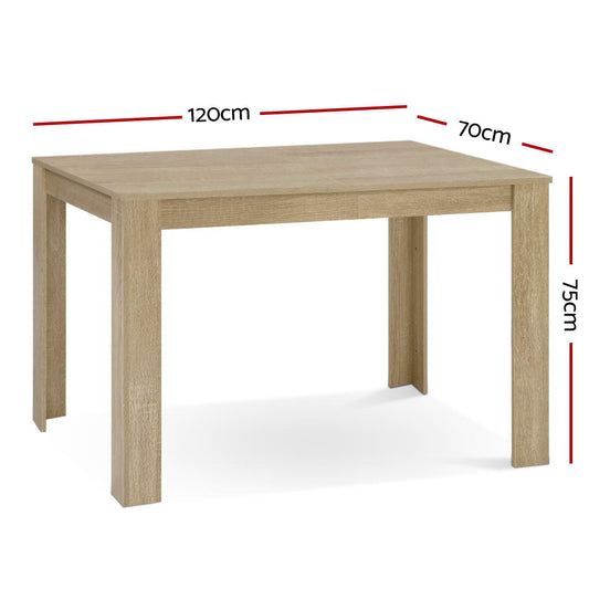 Artiss Dining Table Rectangular 4 Seater 120CM Oak Natu Furniture > Dining > Dining Tables