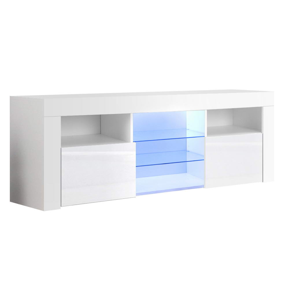 Artiss Entertainment Unit TV Cabinet LED 160cm White Bobi - Furniture > Living Room > TV Units