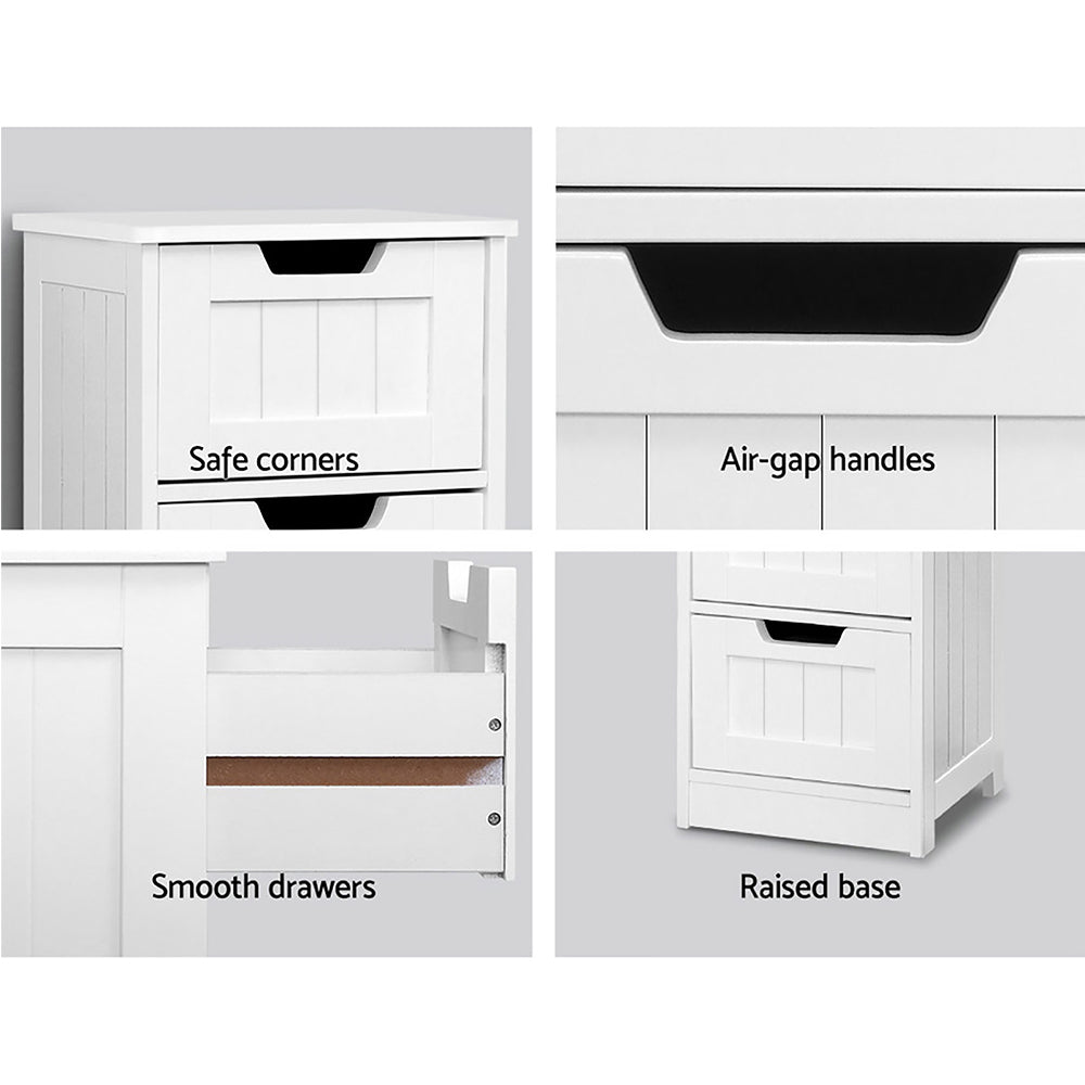 Artiss 4 Chest of Drawers - LEESA White - Furniture > Living Room