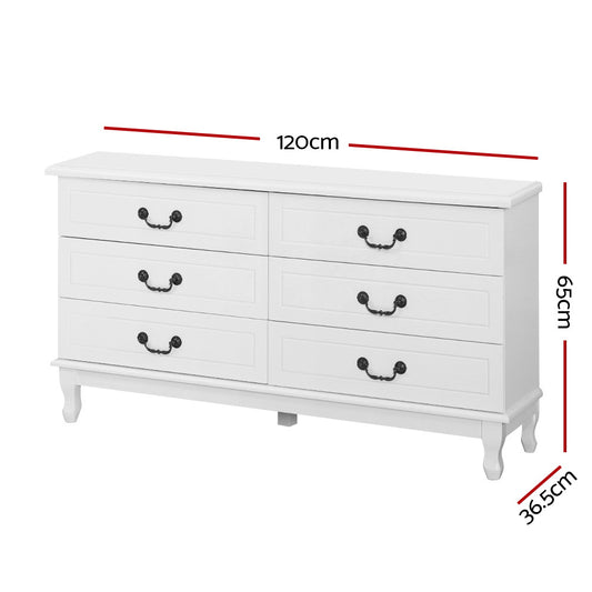 6 Chest of Drawers - KUBI White - Furniture > Bedroom > Dressers