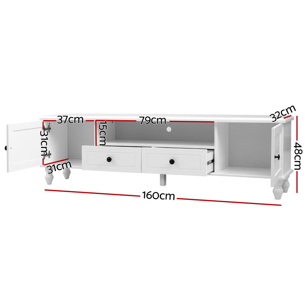 Artiss TV Cabinet Entertainment Unit 160cm White Kubi - Furniture > Living Room > TV Units
