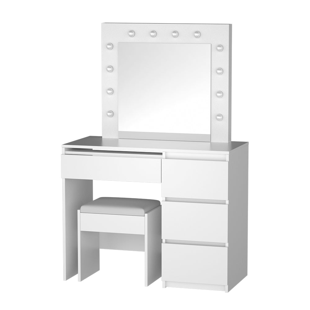 Artiss Dressing Table Set Stool 12 Led Bulbs White Furniture > Bedroom > Dressing Vanity & Dressing Tables