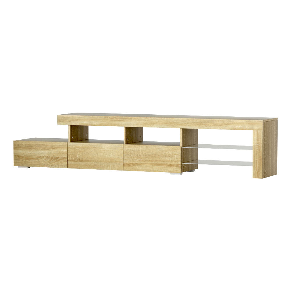 Artiss Entertainment Unit TV Cabinet LED 215cm Pine Caya - Furniture > Living Room > TV Units