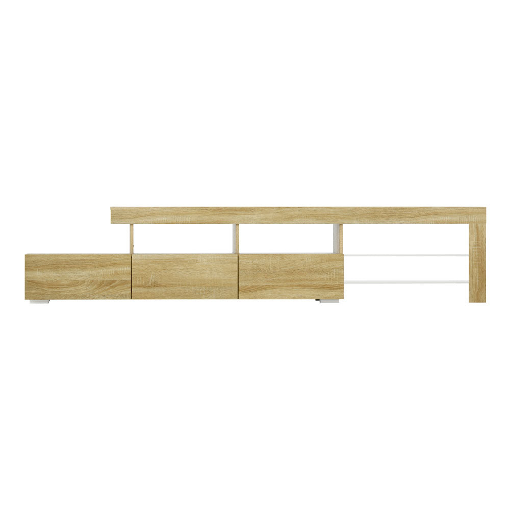 Artiss Entertainment Unit TV Cabinet LED 215cm Pine Caya - Furniture > Living Room > TV Units