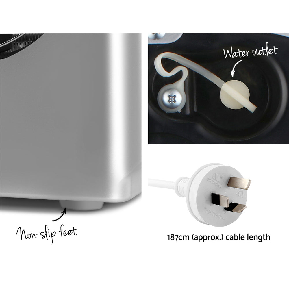 Devanti Portable Ice Cube Maker Silver Appliances > Kitchen Appliances > Ice Makers