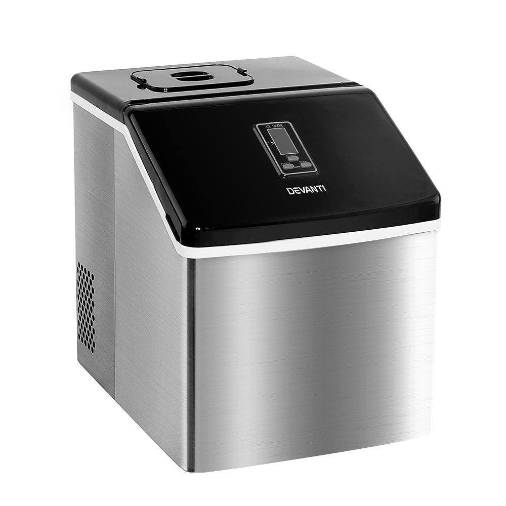 DEVANTi 3.2L Portable Ice Cube Maker Cold Commercial Machine Stainless Steel Appliances > Kitchen Appliances