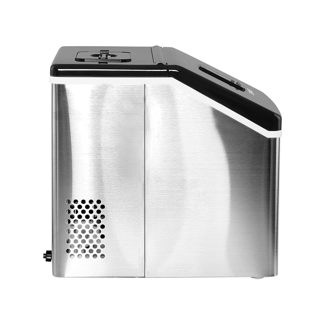 DEVANTi 3.2L Portable Ice Cube Maker Cold Commercial Machine Stainless Steel Appliances > Kitchen Appliances