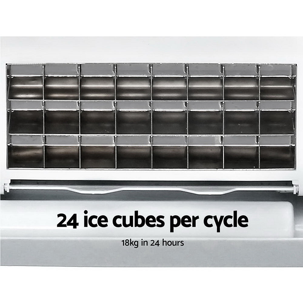 DEVANTi 3.2L Portable Ice Cube Maker Cold Commercial Machine Stainless Steel Appliances > Kitchen Appliances