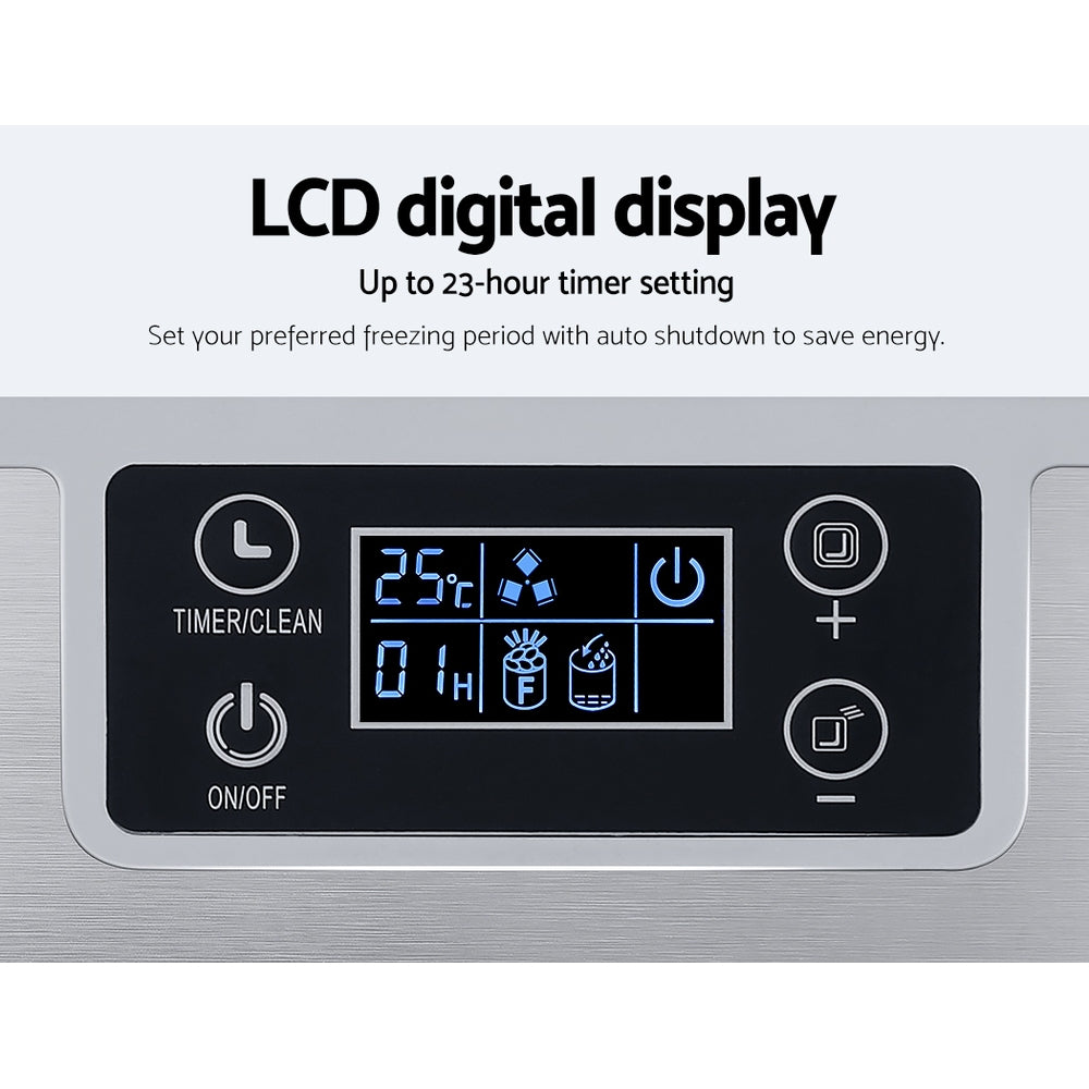 Devanti Ice Maker Machine Commercial Portable Ice Cube Tray Countertop 3.2L Appliances > Kitchen Appliances