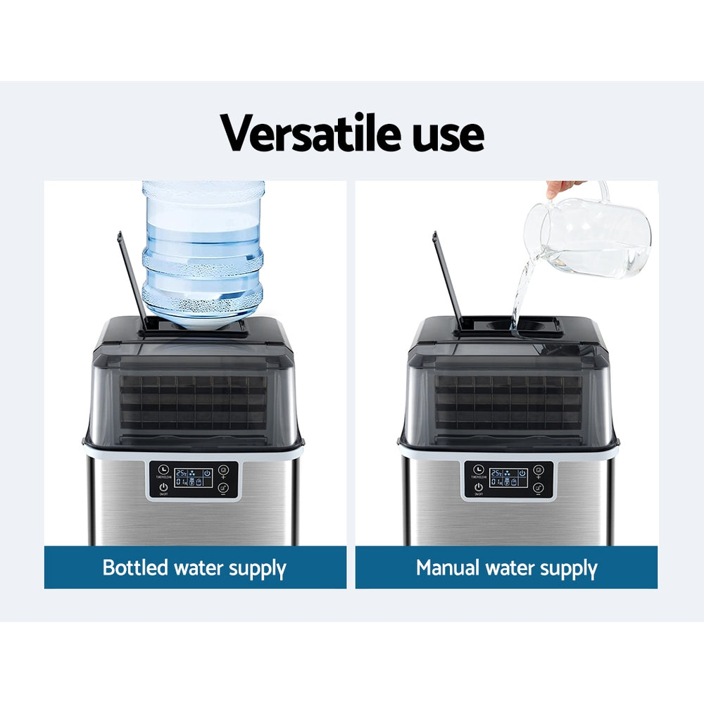 Devanti Ice Maker Machine Commercial Portable Ice Cube Tray Countertop 3.2L Appliances > Kitchen Appliances