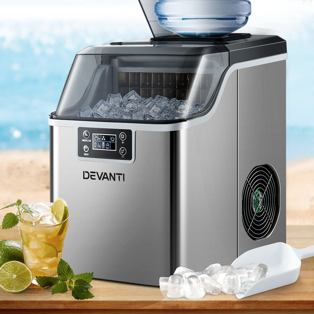 Devanti Ice Maker Machine Commercial Portable Ice Cube Tray Countertop 3.2L Appliances > Kitchen Appliances