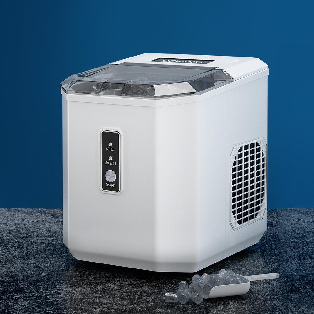 Devanti 12kg Ice Maker Machine Portable Ice Cube Tray Bar Countertop 2L Black Appliances > Kitchen Appliances > Ice
