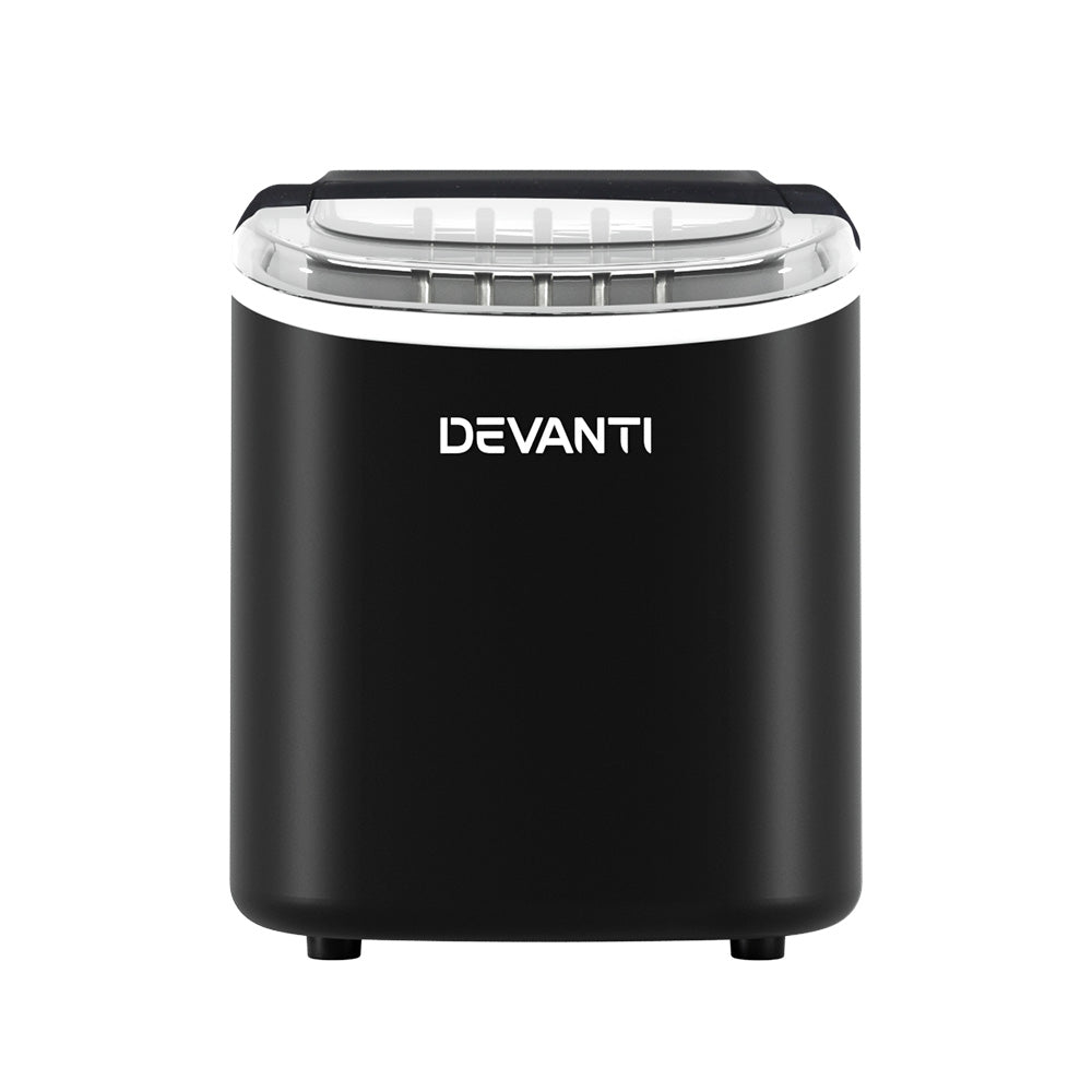 Devanti Portable Ice Maker Machine Ice Cube Tray 12kg Bar Countertop Black Appliances > Kitchen Appliances > Ice Makers