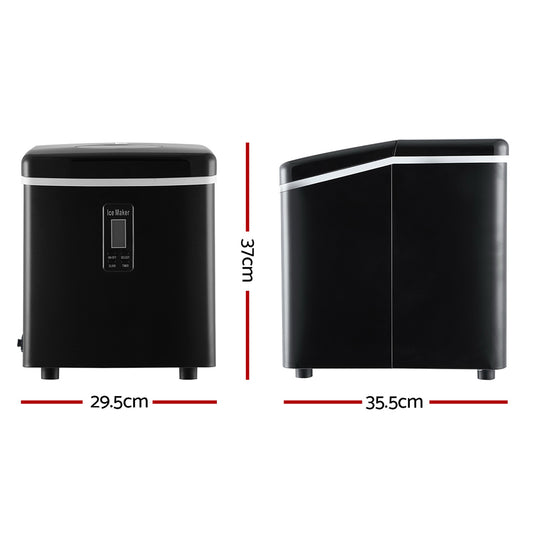 DEVANTI 3.2L Portable Ice Cube Maker Machine Benchtop Counter Black Appliances > Kitchen Appliances