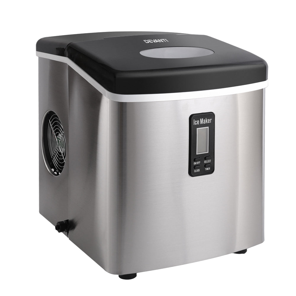 Devanti 3.2L Stainless Steel Portable Ice Cube Maker Appliances > Kitchen Appliances