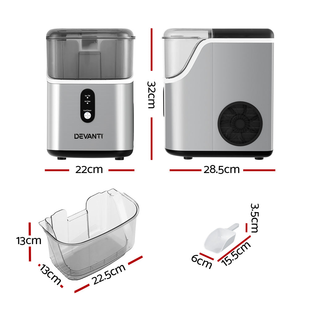 Devanti Ice Maker Machine 15kg Nugget Ice Cube Appliances > Kitchen Appliances > Ice Makers